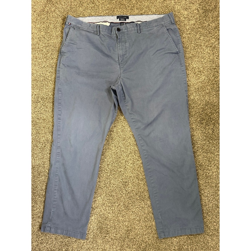 Tommy Hilfiger Chinos Mens 42x32 Navy Straight Fit Stretch Cotton Pants Preppy